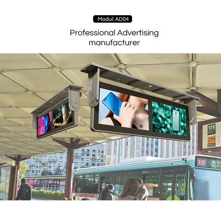 Strop mocowany w autobusie odtwarzacz reklamowy / podwójny ekran LCD 18,5 Inch 220V